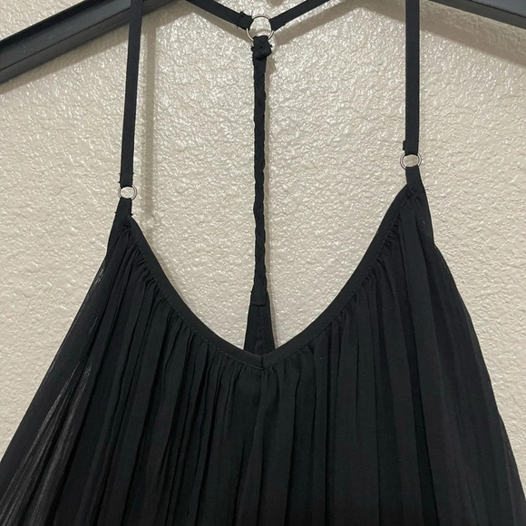 Abercrombie & Fitch Pleated Sleeveless A-Line Mini Dress Straps Black Size XS - Picture 8 of 13